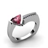 Image 1 : Genuine 1.33 ctw Garnet  Euro Shank Diamond Ring 14k