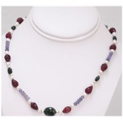 NATURAL 142.00 CTW RUBY PEARL TANZANITE AND SEMI PRECIO