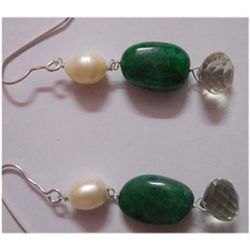 Natural 40.10 ctw Semi Precious Earring .925 Sterling