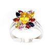 Image 2 : GenuineYellow Sapphire  1.2 ctw  Diamond Ring  14k