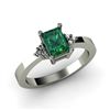 Image 1 : Genuine 0.66 ctw Emerald Diamond Ring 14k