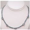Image 1 : NATURAL 58.85 CTW BLUE ZIRCON OVAL NECLACE 14K GOLD