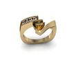 Image 1 : Genuine 0.67 ctw Citrine Trillion Diamond Ring 14k