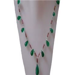 Natural 113.40ct Emerald,Semi Precious Necklace .925 St