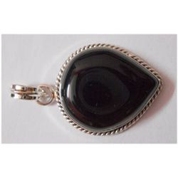 Natural 38.06 ctw Black Onex Pendant 925 Sterling