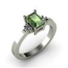 Image 1 : Genuine 0.66 ctw Green Tourmaline Diamond Ring 14k