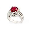 Image 2 : Genuine  Ruby 4.45 ctw Diamond Ring 14k 7.9g