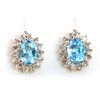 Image 3 : Genuine Blue Topaz 3.72 ctw & Diamond Earring 14KTGold