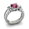 Image 2 : Genuine Ruby 2.29 ctw & Diamond Ring 14KTGold 6.75