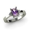 Image 1 : Genuine 0.61 ctw Amethyst Diamond Ring 14k