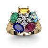 Image 1 : Genuine  2.92 ctw 14k Multi-Color Gemstone Diamond Ring