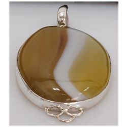 NAUTRAL 89.00 CTW SUSUNITE OVAL PENDANT .925 STERLING S