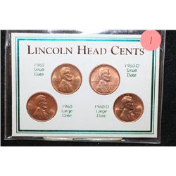 1960 Lincoln Head Cent Set; Lot of 4