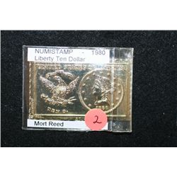 1980 NUMISTAMP Liberty Ten Dollar; Mort Reed