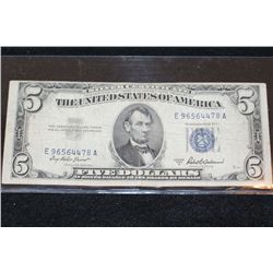 1953-A US Silver Certificate $5; Blue Seal