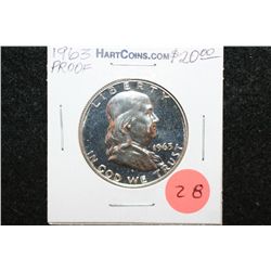 1963 Ben Franklin Half Dollar; Proof