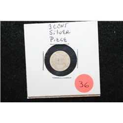 Three Cent Silver Piece; Unreadable Date