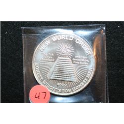 2009 New World Order Silver Round; Ten World Regions Post-Change 8th is 666; 99.9% Fine Silver 1 Oz.