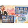 Image 1 : 1988 US Mint Coin Set W/Postal Stamps Commerating Texan George Bush Elected President Dated 1991; P&