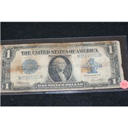 1923 US Silver Certificate $1; Blue Seal; Large Washington Bill