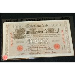 1910 German 1000 Finfausend Mark Foreign Bank Note; Hyper Inflation Notes; Lot of 5