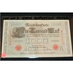 1910 German 1000 Finfausend Mark Foreign Bank Note; Hyper Inflation Notes; Lot of 3