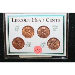 1960 US Lincoln Head Cent Set; Lot of 4