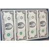 Image 1 : 1995 US Federal Reserve Note $2; Atlanta GA Reserve; Lot of 4; Uncut Bills