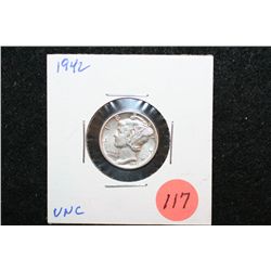 1942 Mercury Dime; UNC
