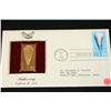 Image 1 : 1983 First Day Issue 22K Gold Replica Stamp W/Postal Stamp; Ballooning Explorer II, 1935