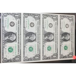 2003-A US Federal Reserve Note $2; Chicago IL Reserve; Lot of 4; Uncut Bills