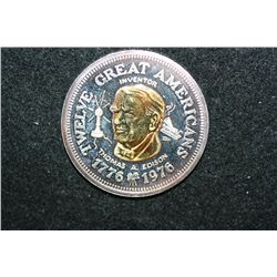 1976 Twelve Great Americans "Thomas A. Edison" Medallion