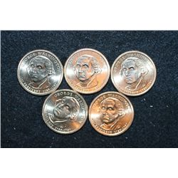 2007-P US George Washington Presidential $1 Coin; Lot of 5