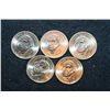 Image 1 : 2007-P US George Washington Presidential $1 Coin; Lot of 5