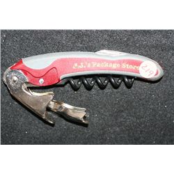 Italian Made "J.J.'s Package Stores" Corkscrew & Bottle Opener