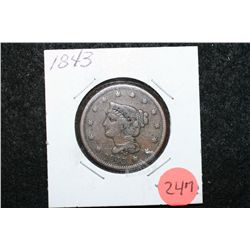 1843 Large One Cent