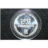 Image 2 : 2012 Year of the Dragon Silver Round; .999 Fine Silver 1 Oz.