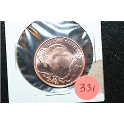 Golden State Mint Copper Round; .999 Fine Copper 1/4 Oz.