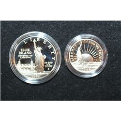 1986 US Liberty Coin Set W/Commerative Ellis Island $1 & Commerative Nation of Immigrant Half Dollar