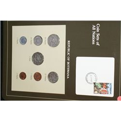 Republic of Botswana; Coin Sets of All Nations W/Postal Stamp Dated 1987