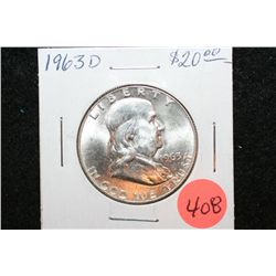 1963-D Ben Franklin Half Dollar