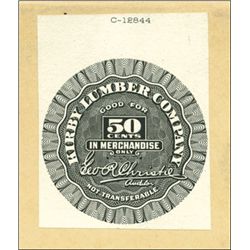 U.S. Kirby Lumber Company Round Scrip Bank Note P