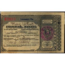 Pennsylvania. U.S. Postal Note.