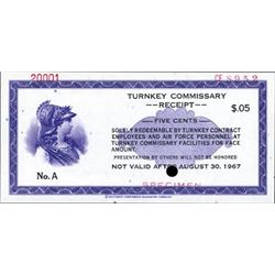 U.S. Turnkey Commissary Receipt.