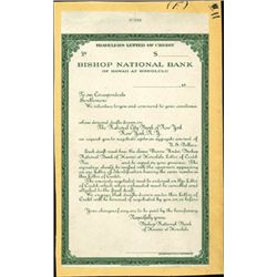 Bishop National Bank of Hawaii  Proof LC