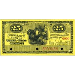 Monte Cristy Scrip Note Specimens (4)
