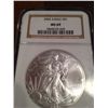 Image 1 : 2005 PURE SILVER AMERICAN EAGLE, NGC MS-69