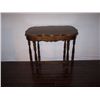 Image 1 : Solid walnut trestle base sofa table.