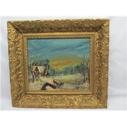 Primitive oil on canvas.