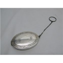Sterling oval ladies evening purse.